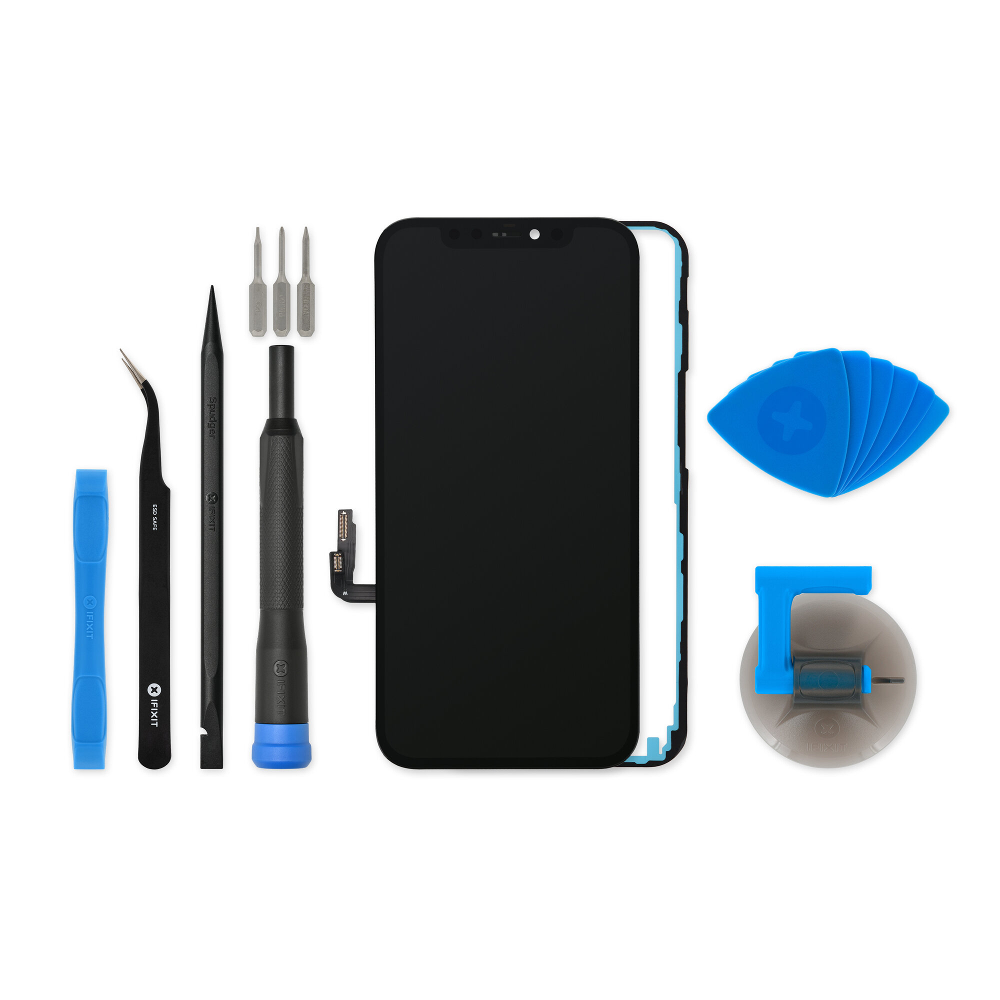 Écran de smartphone et outils de réparation